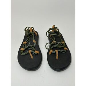 Teva Voya Infinity Sandals Womens 9 Olive Green Tan Strappy Comfort Mush Sole